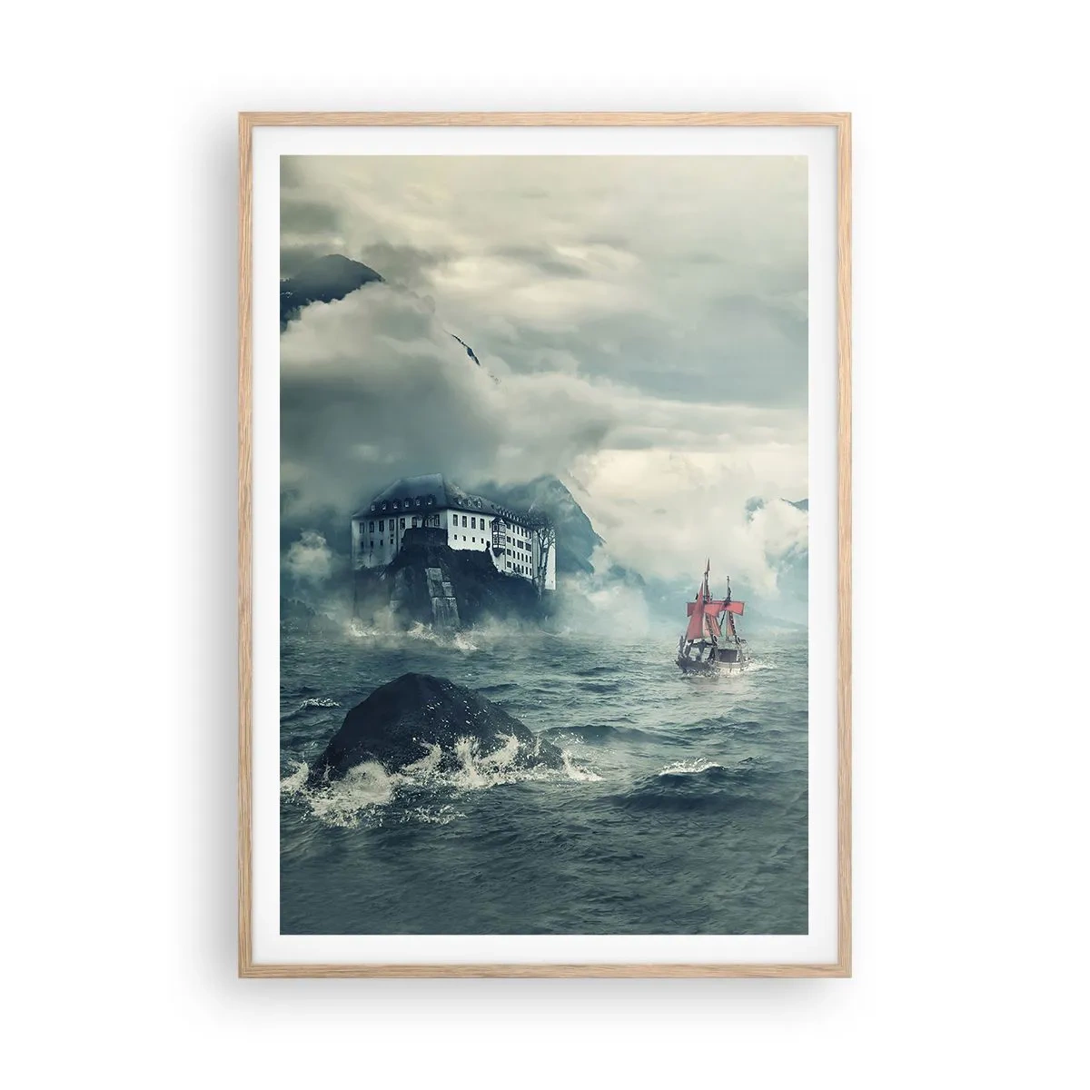 Poster in einem Rahmen aus heller Eiche - In magischen Gewässern - 70x100 cm