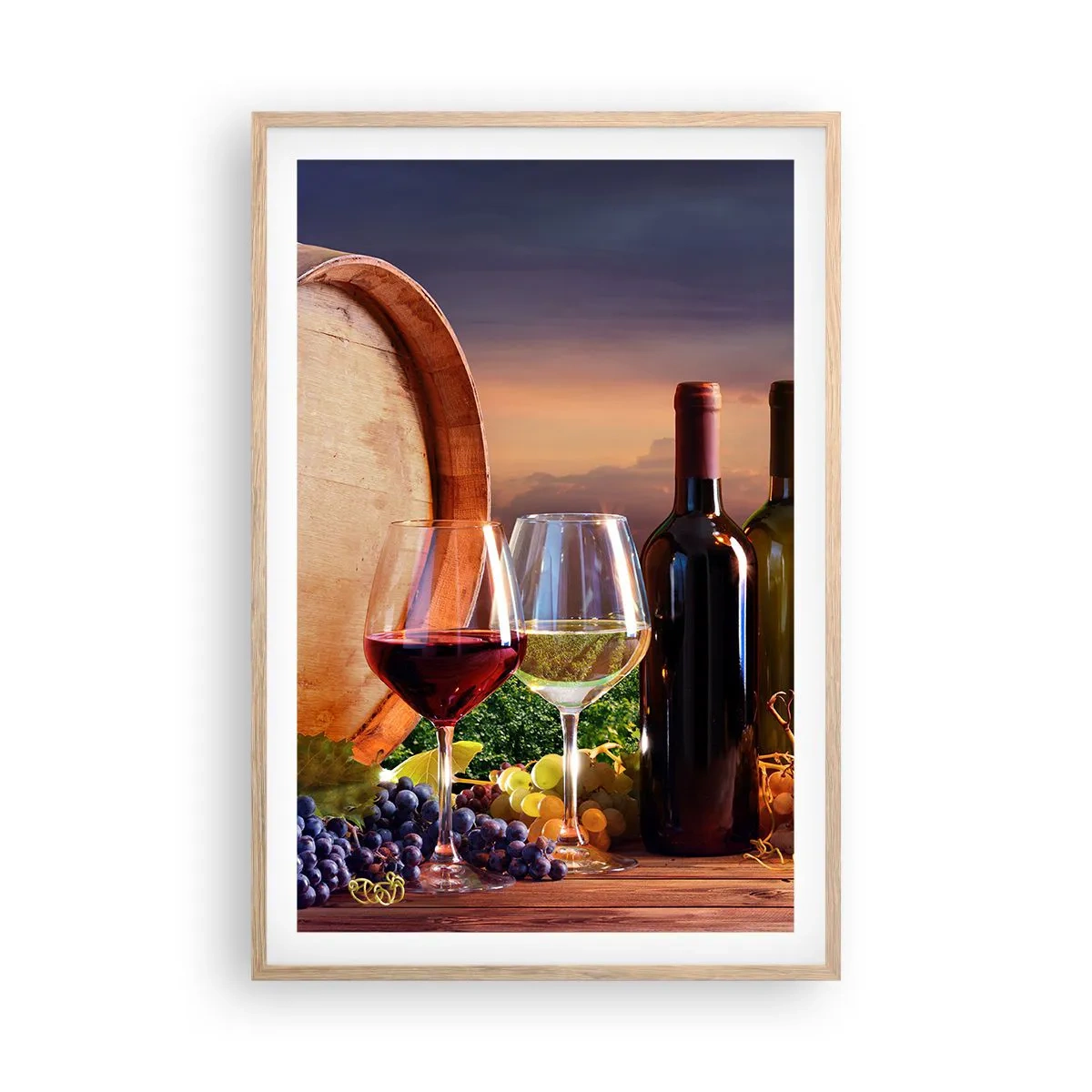 Poster in einem Rahmen aus heller Eiche - Hier schmeckt das Leben - 61x91 cm