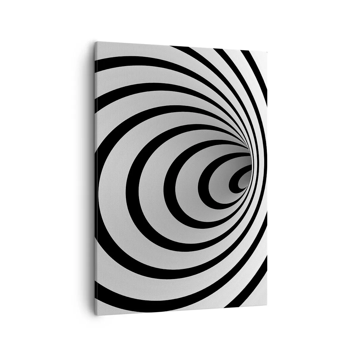 Bild auf Leinwand - Leinwandbild - Eine schwarz-weiße Spirale mit hypnotischer Wirkung - 50x70cm - Sie können dem auch nicht widerstehen? - Moderne Wanddekoration für Wohnzimmer und Schlafzimmer ARTTOR