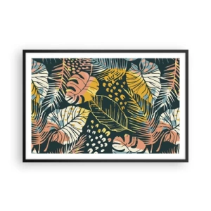 Poster in einem schwarzem Rahmen - Grüne Fantasie - 91x61 cm