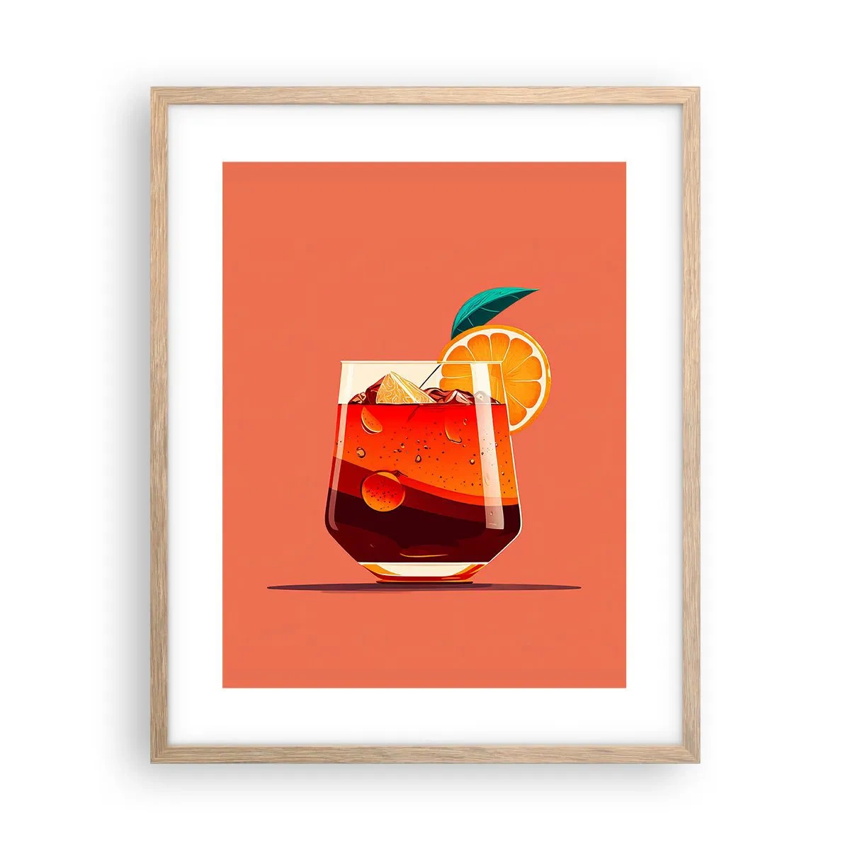 Poster in einem Rahmen aus heller Eiche - Sommerliche Erfrischung - 40x50 cm