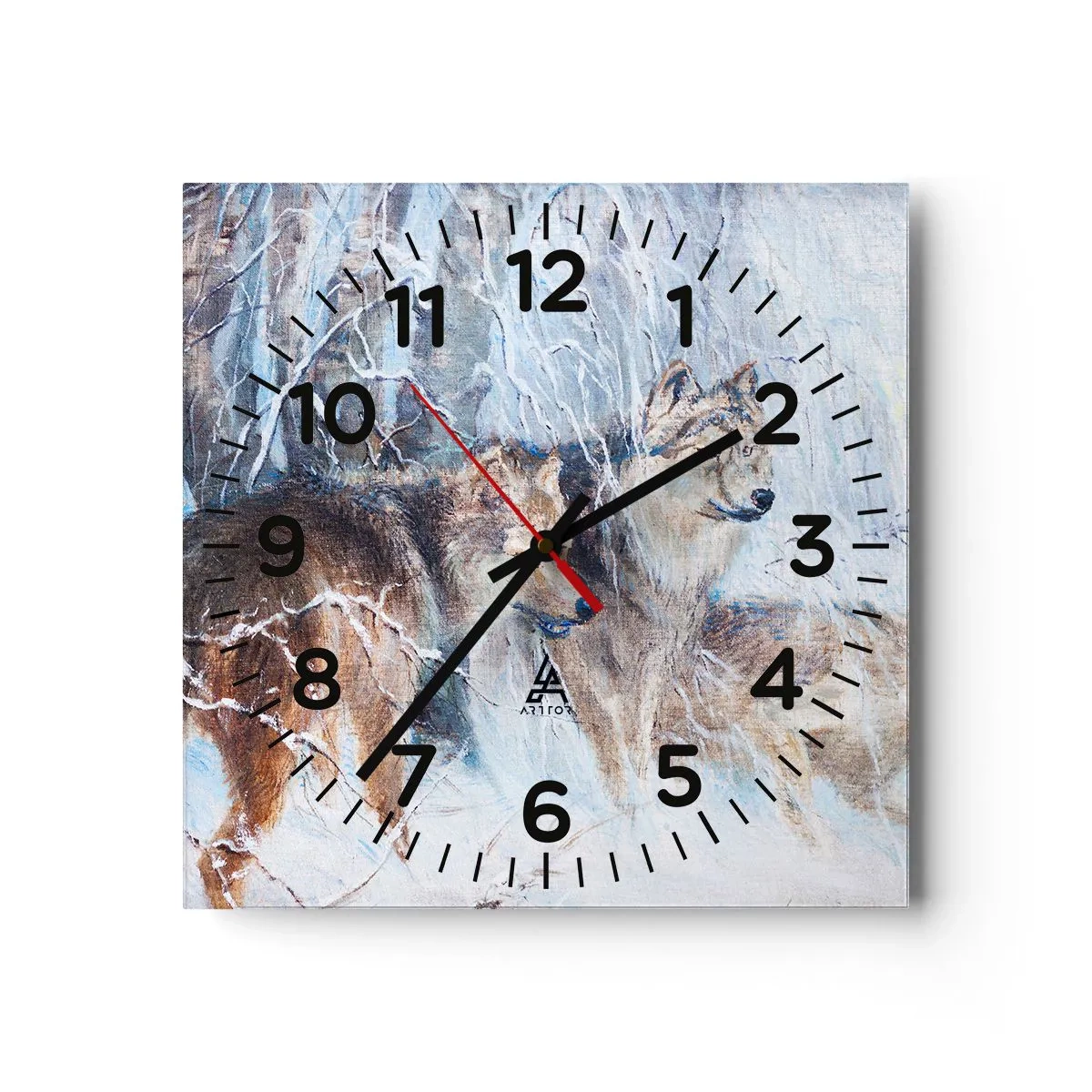 Wanduhr - Glasuhr - Beachtung! Hier kommt ... - 40x40 cm