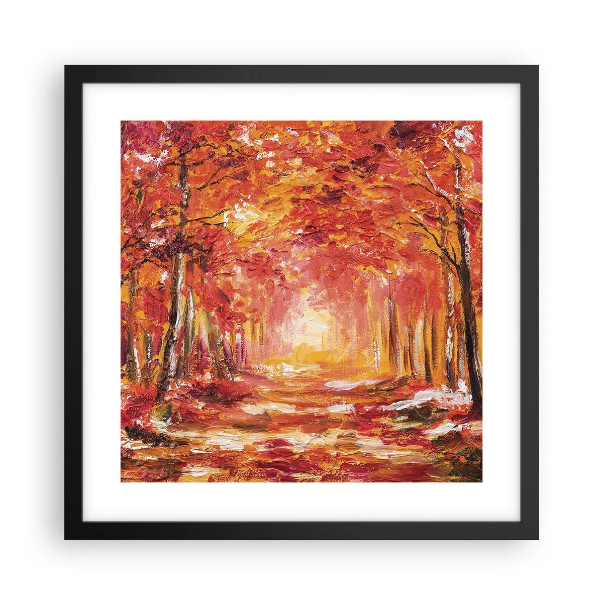 Poster in einem schwarzem Rahmen - Kupferwald - 40x40 cm