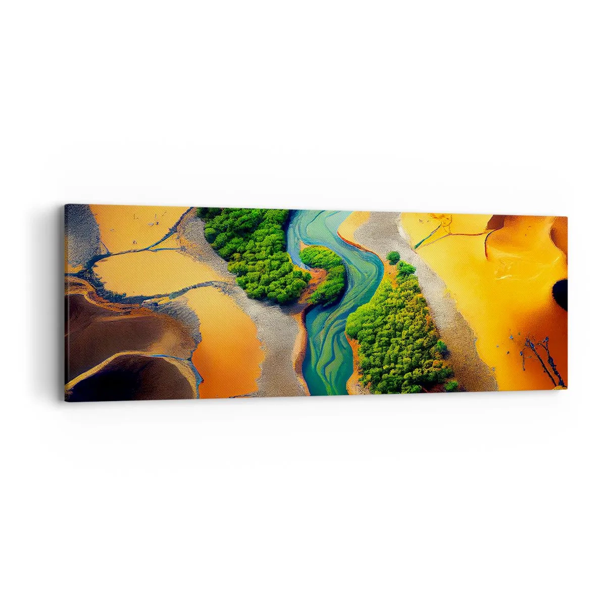 Bild auf Leinwand - Leinwandbild - Lebensspendender Fluss - 90x30 cm
