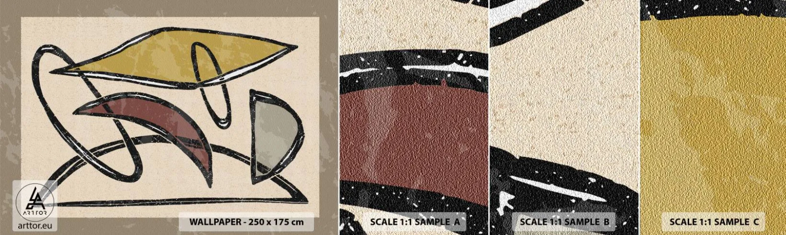 Fototapetenmuster Standard Eco - Vertikale und Horizontale - Modern, Abstraktion, Stück - 100x30 cm