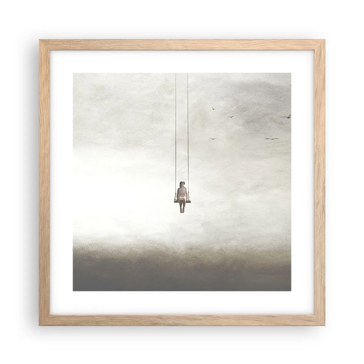 Poster in einem Rahmen aus heller Eiche - Ein Kind in uns - 40x40 cm