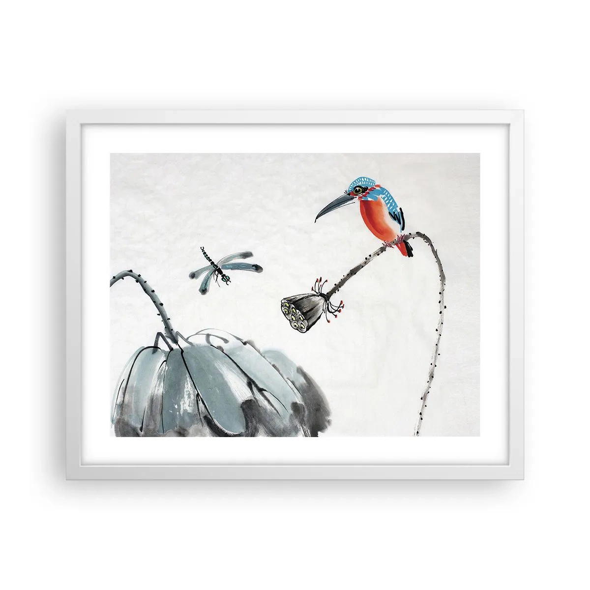 Poster in einem weißen Rahmen - Das Leben der Wiese - 50x40 cm
