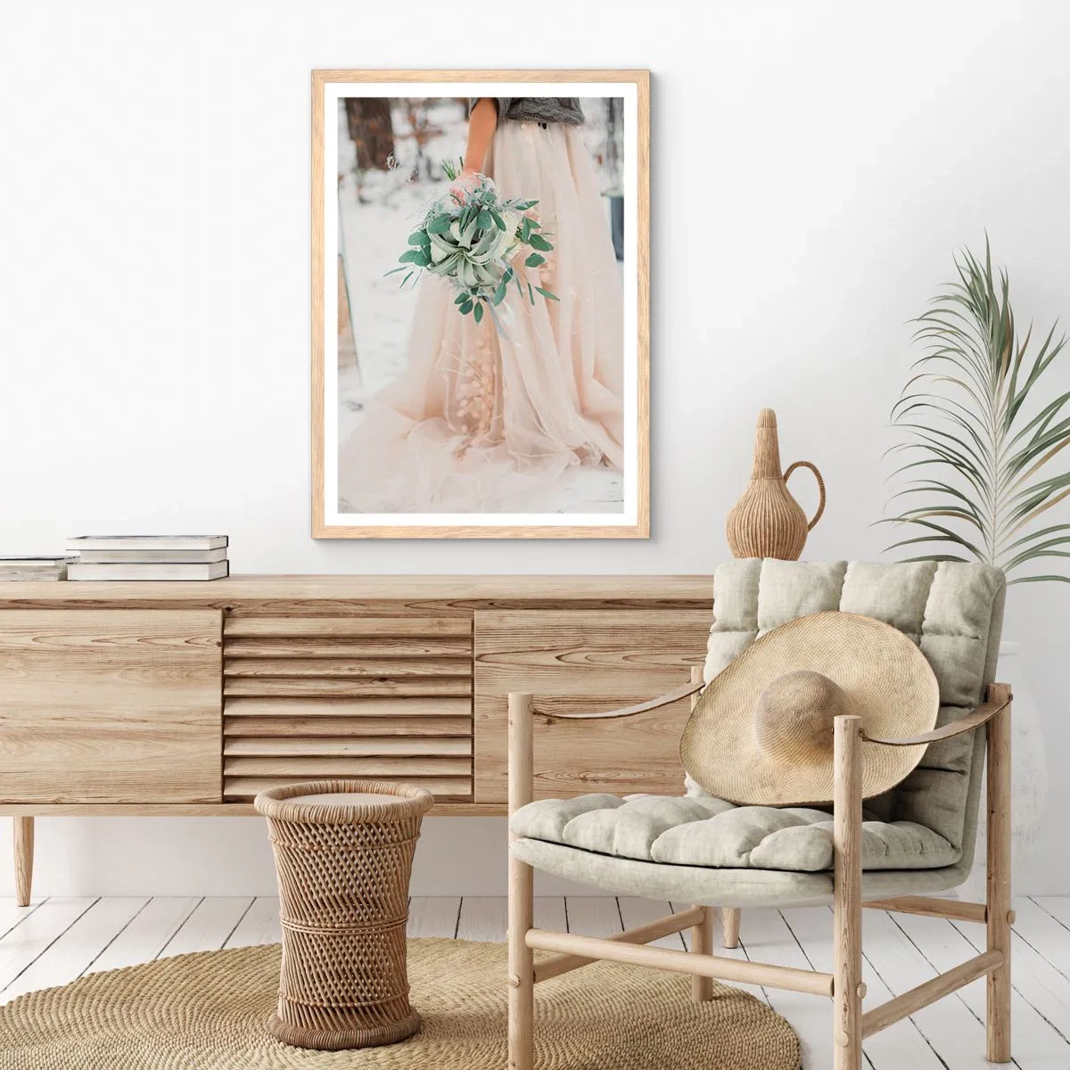 Poster in einem Rahmen aus heller Eiche - Und sie lebten glücklich bis ans Ende - 70x100 cm