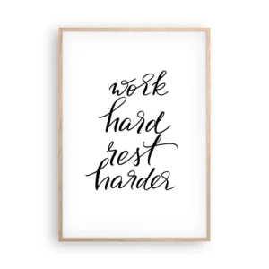 Poster in einem Rahmen aus heller Eiche - Lebensbalance - 70x100 cm