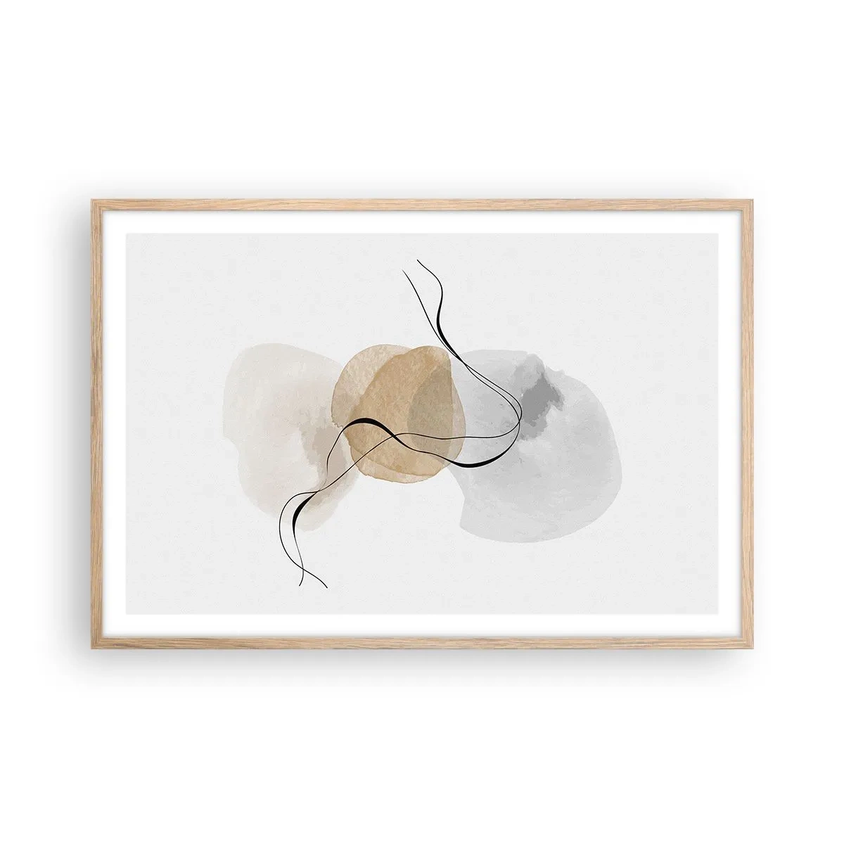 Poster in einem Rahmen aus heller Eiche - Luftperlen - 91x61 cm