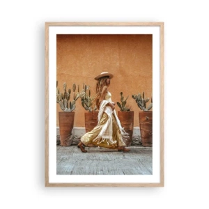 Poster in einem Rahmen aus heller Eiche - Hippie-Stil - 50x70 cm