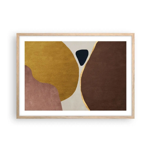 Poster in einem Rahmen aus heller Eiche - Abstraktion – ein Ort im Raum - 70x50 cm