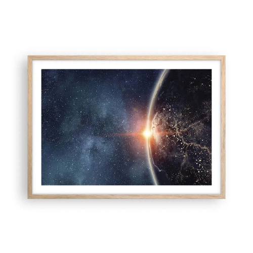 Poster in einem Rahmen aus heller Eiche - In einer neuen Perspektive - 70x50 cm