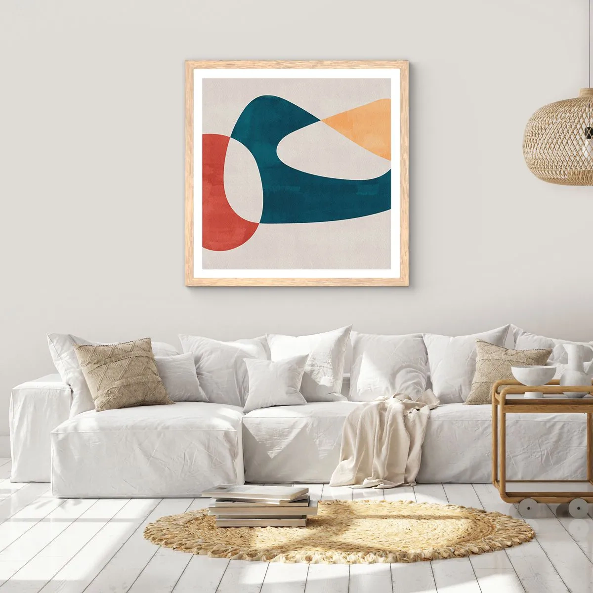 Poster in einem Rahmen aus heller Eiche - Einflüsse und Metamorphosen - 40x40 cm