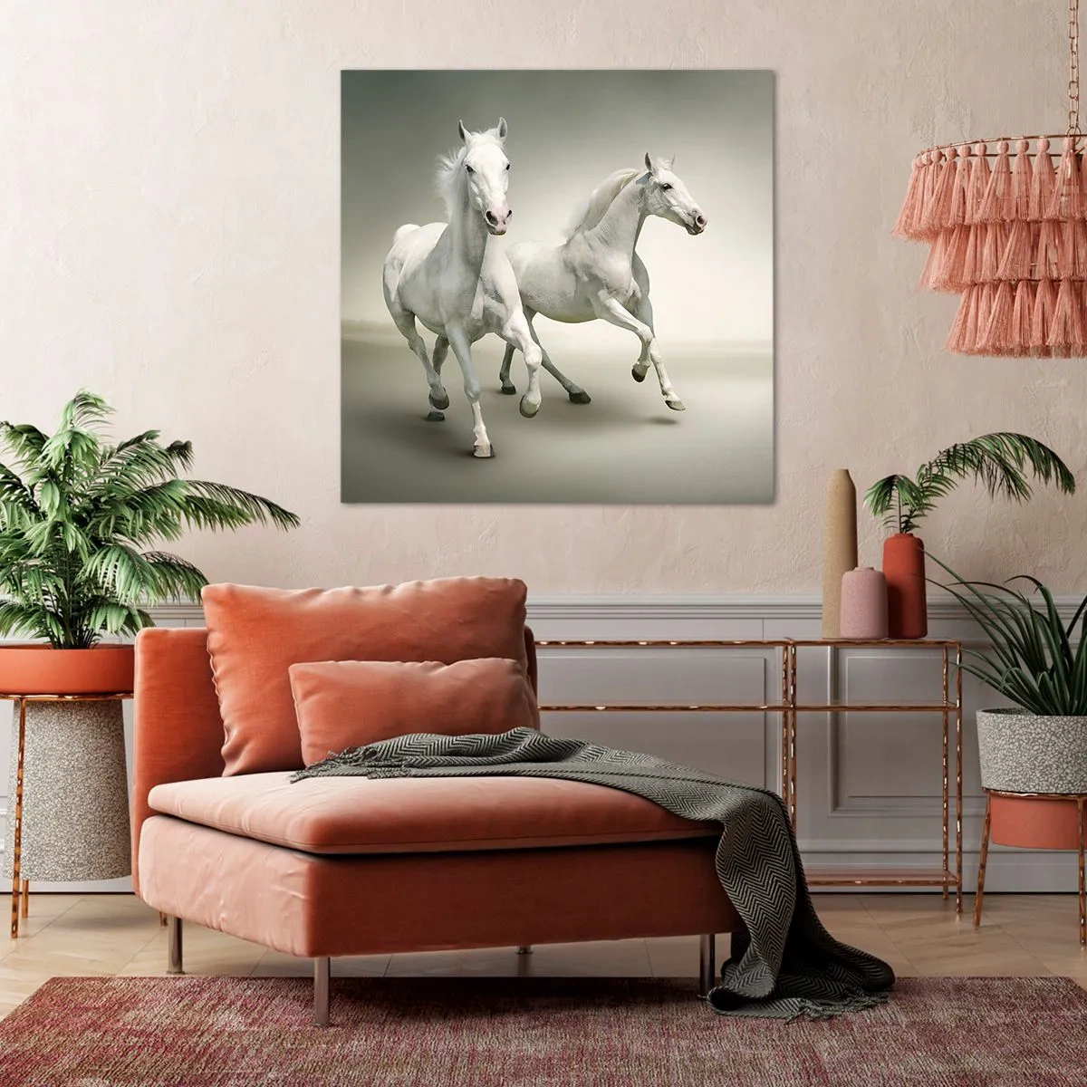 Bild auf Leinwand - Leinwandbild - Weiße Macht! - 40x40 cm