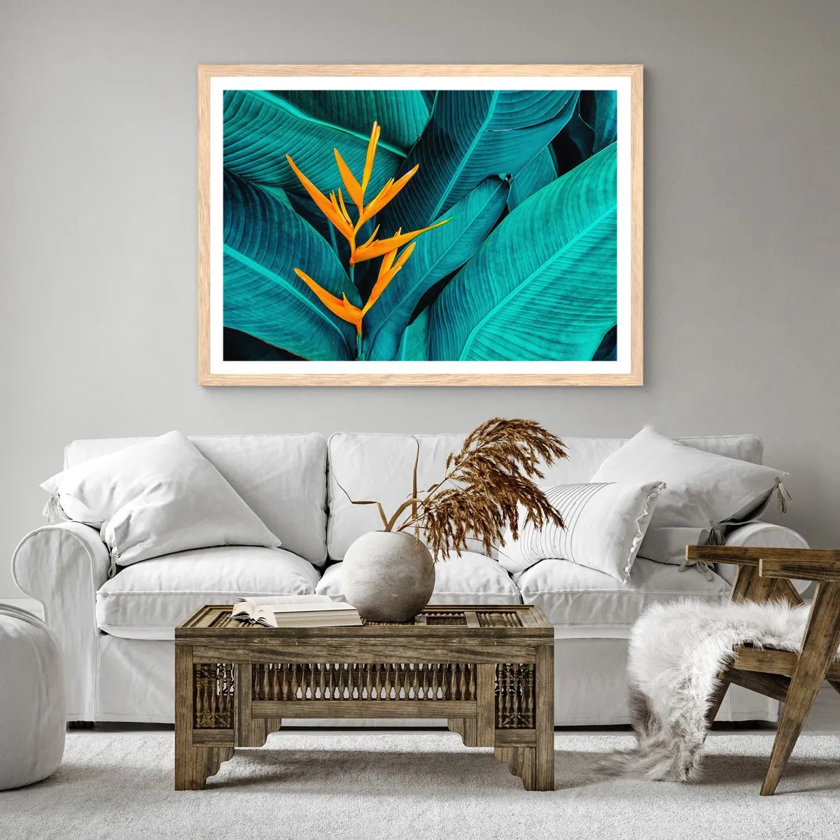 Poster in einem Rahmen aus heller Eiche - Eden-Blume - 40x30 cm