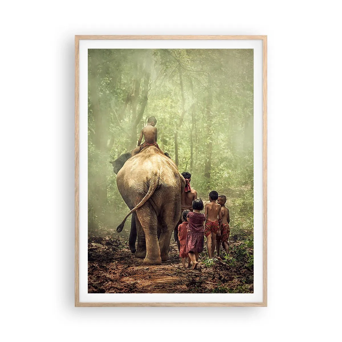 Poster in einem Rahmen aus heller Eiche - Neues Dschungelbuch - 70x100 cm
