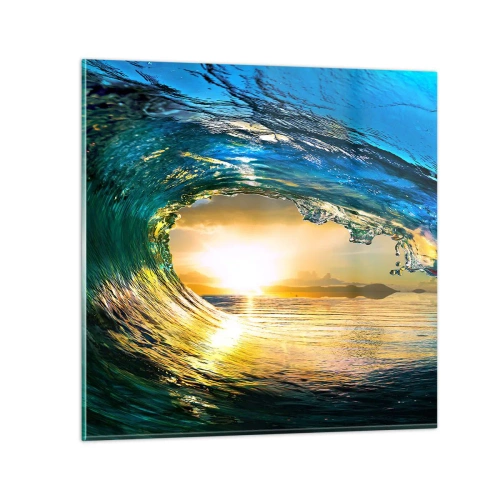 Glasbild - Bild auf glas - In einem smaragd-goldenen Kristall - 30x30 cm