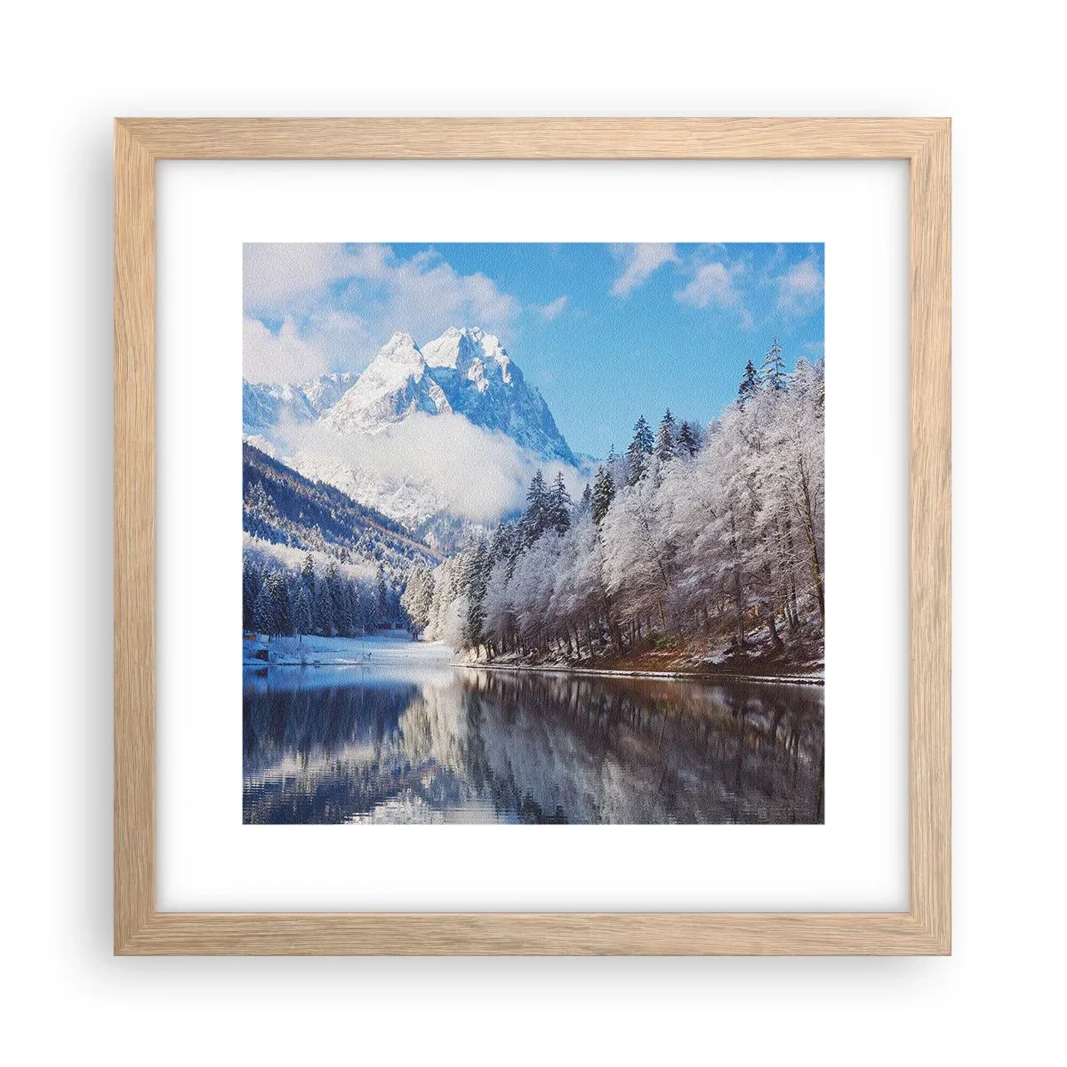 Poster in einem Rahmen aus heller Eiche - Schneefang - 30x30 cm