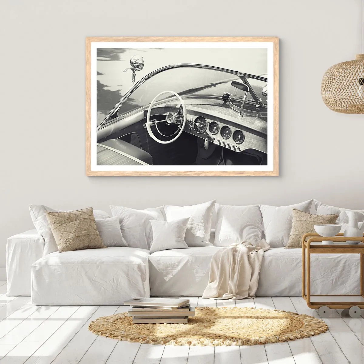 Poster in einem Rahmen aus heller Eiche - Wetter für die Reichen - 70x50 cm