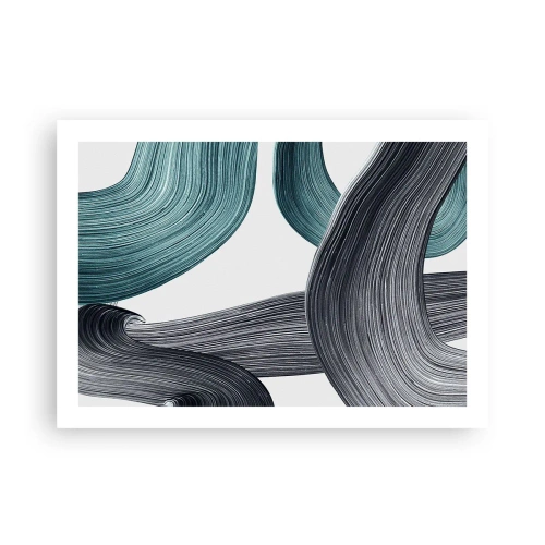 Poster - Smaragdgrüne und schwarze Pfade - 70x50 cm