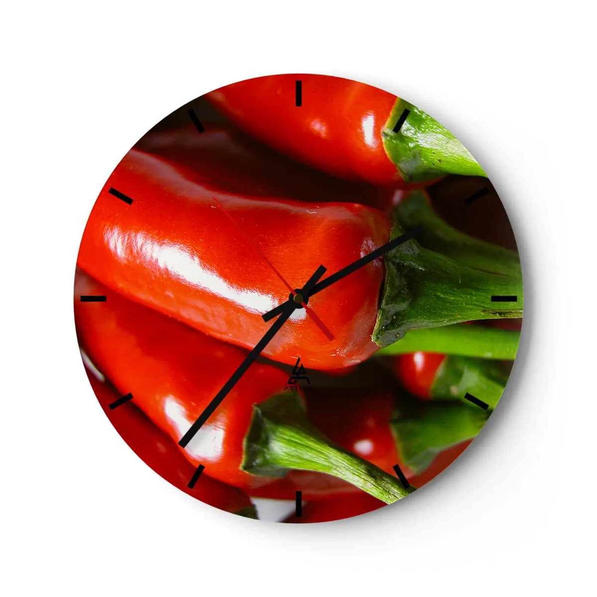 Wanduhr - Glasuhr - Saftig, glänzend, glatt - 40x40 cm