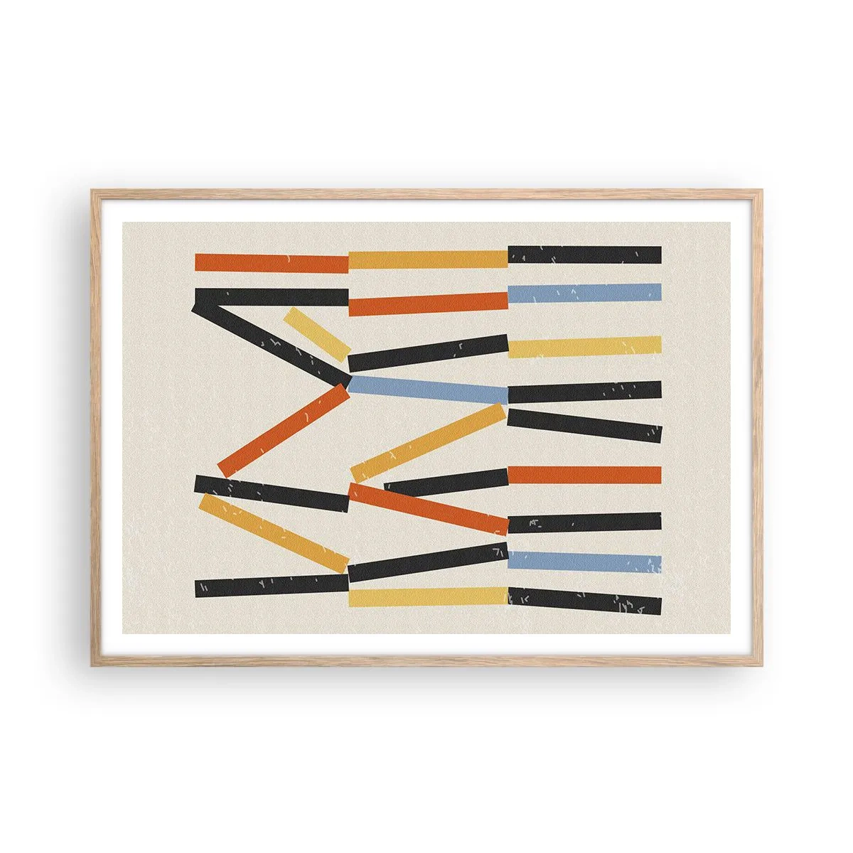 Poster in einem Rahmen aus heller Eiche - Komposition auf der Ebene - 100x70 cm