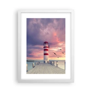 Poster in einem weißen Rahmen - Es ist Zeit zum Hafen zu gehen - 30x40 cm