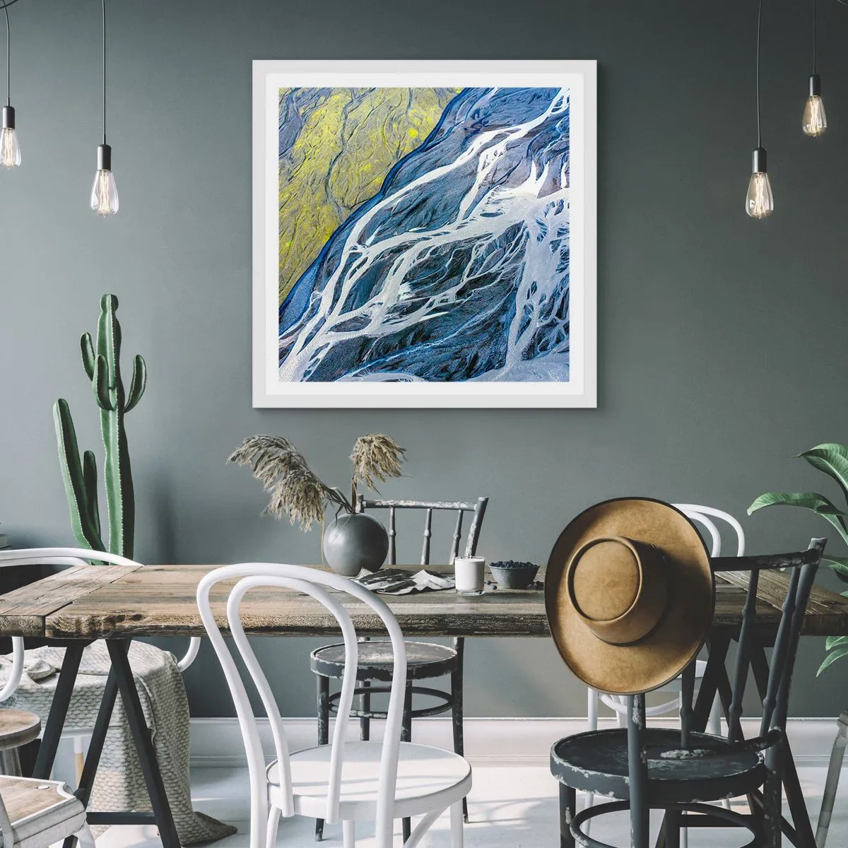 Poster in einem weißen Rahmen - Felsmalereien der Natur - 30x30 cm