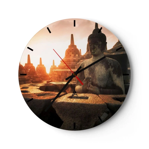 Wanduhr - Glasuhr - Wetter der großen Weisheit - 40x40 cm