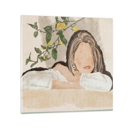 Glasbild - Bild auf glas - Südländische Schönheit - 30x30 cm