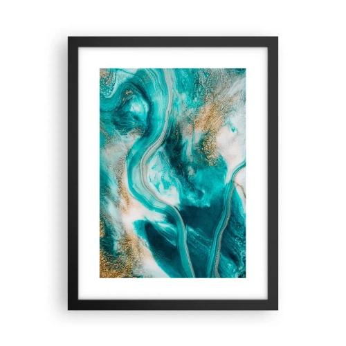 Poster in einem schwarzem Rahmen - Der Fluss aus Gold - 30x40 cm