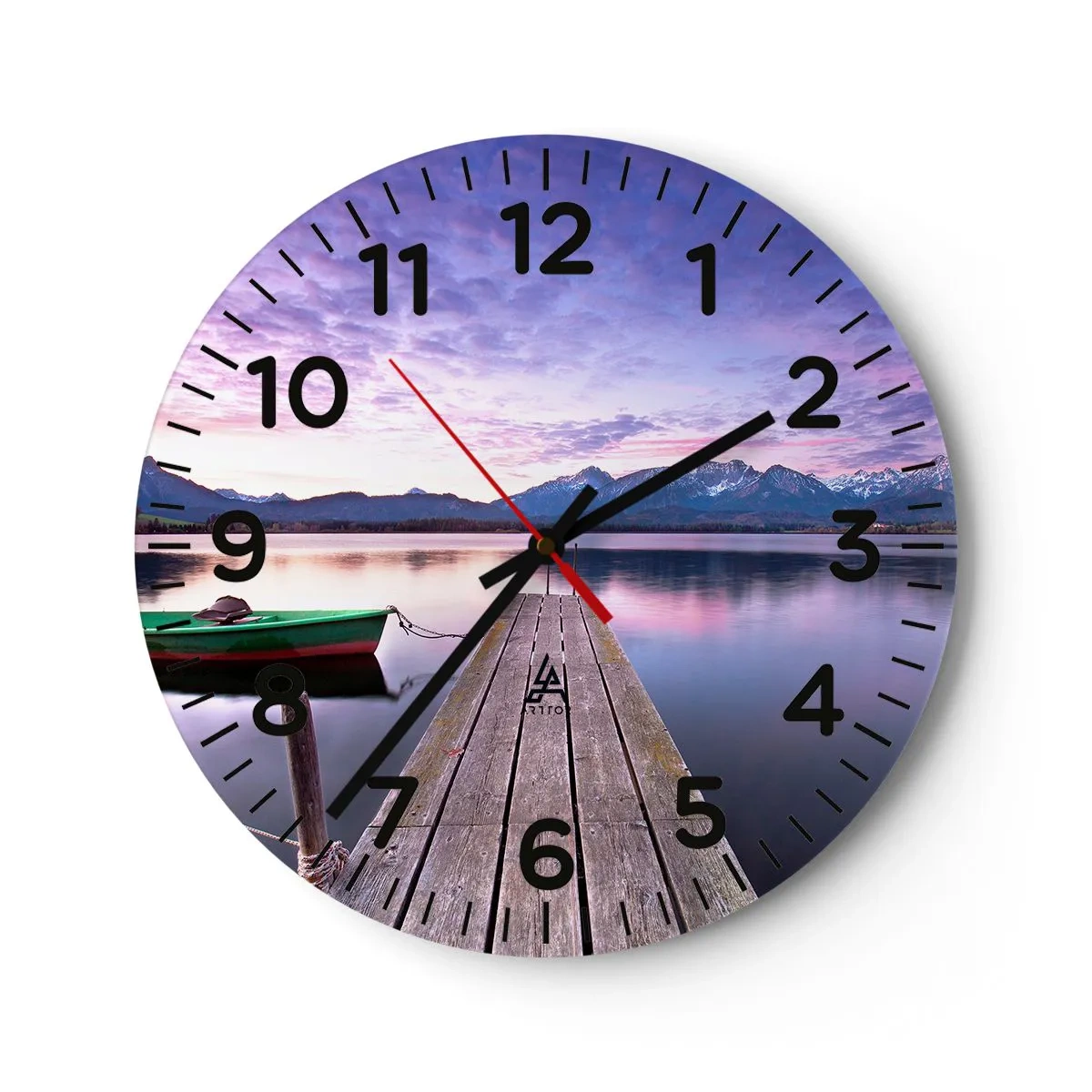 Wanduhr - Glasuhr - Freundliche Stille - 30x30 cm