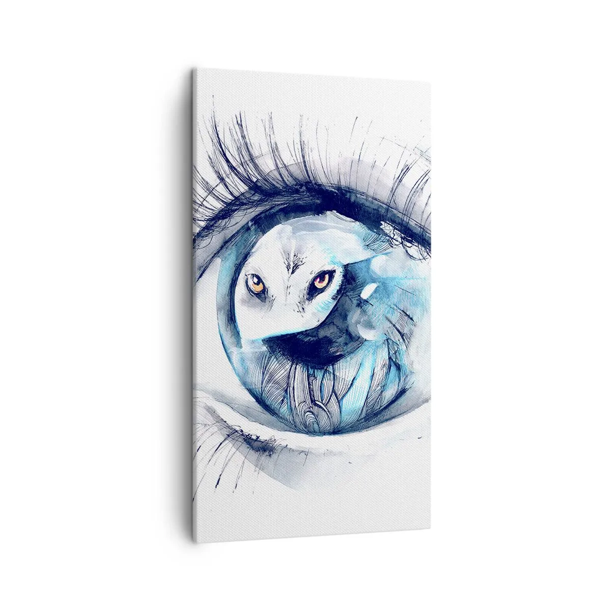 Bild auf Leinwand - Leinwandbild - Auge in Auge mit Wildheit - 45x80 cm