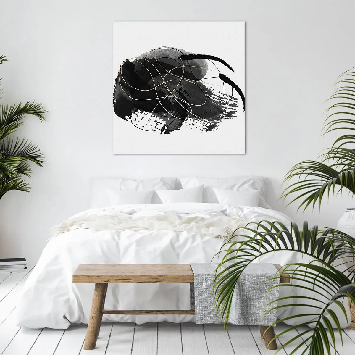 Bild auf Leinwand - Leinwandbild - Aus Schwarz entstanden - 60x60 cm