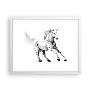 Poster in einem weißen Rahmen - Ungezähmte Seele - 50x40 cm