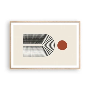 Poster in einem Rahmen aus heller Eiche - Magnetismus von Formen und Farben - 91x61 cm