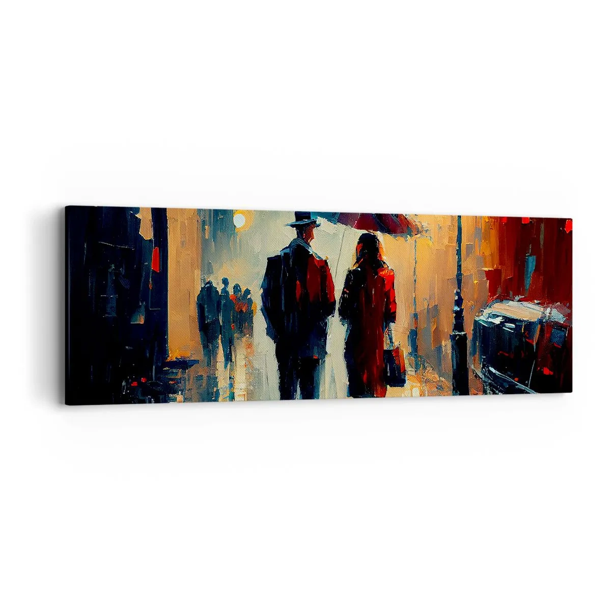 Bild auf Leinwand - Leinwandbild - Urbane Liebesgeschichte - 90x30 cm