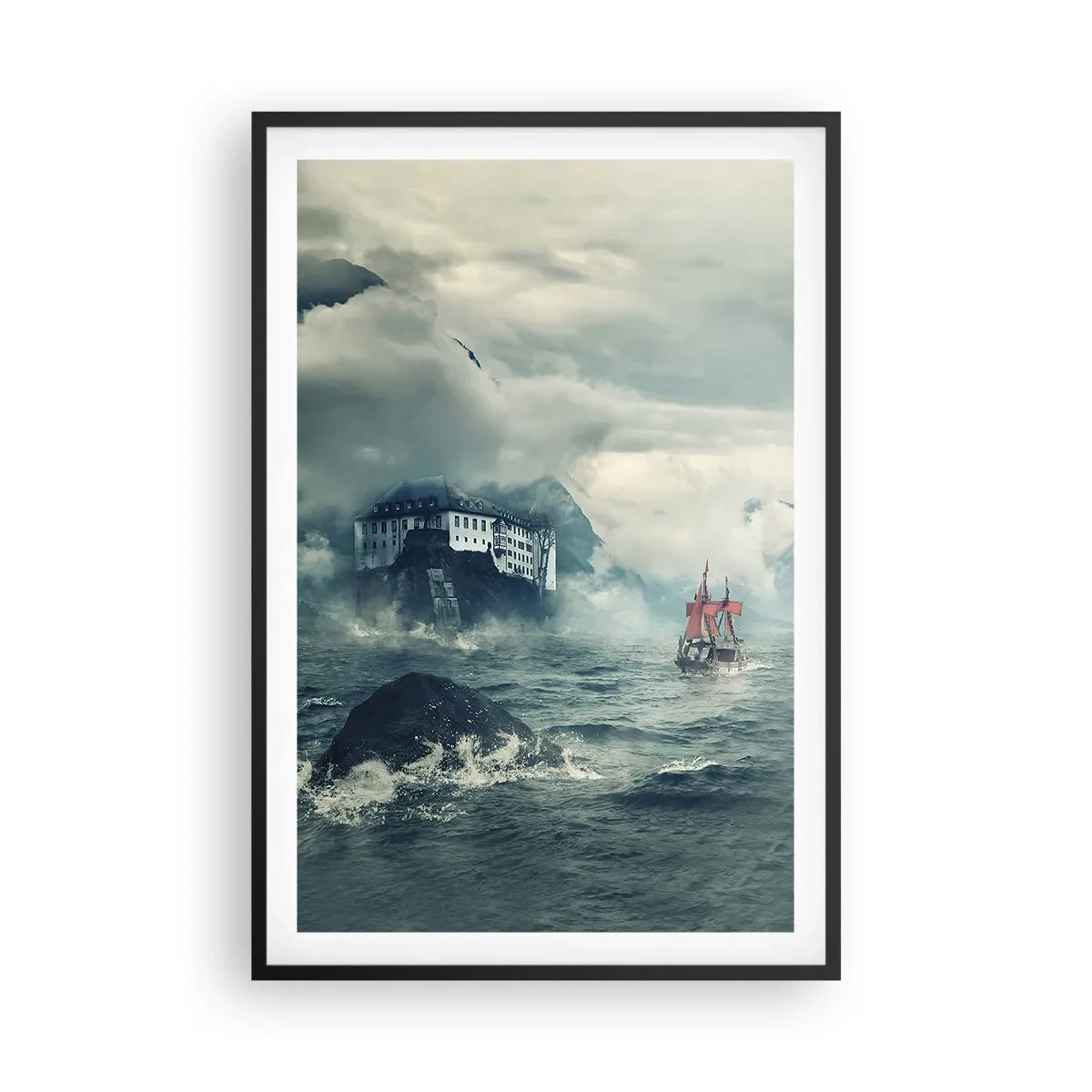 Poster in einem schwarzem Rahmen - In magischen Gewässern - 61x91 cm