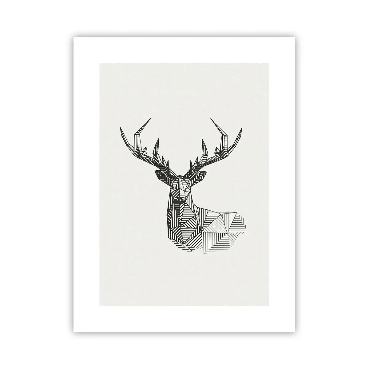 Poster - Ein Hirsch im kubistischen Stil - 30x40 cm