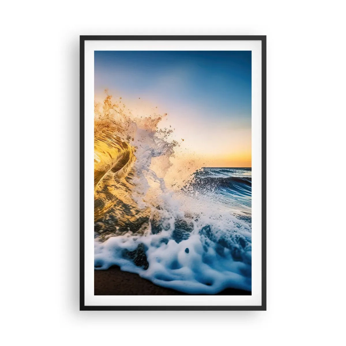 Poster in einem schwarzem Rahmen - Spaß im Sand - 61x91 cm