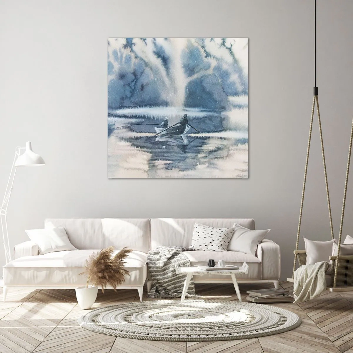 Bild auf Leinwand - Leinwandbild - Angler in ihrem Paradies - 60x60 cm