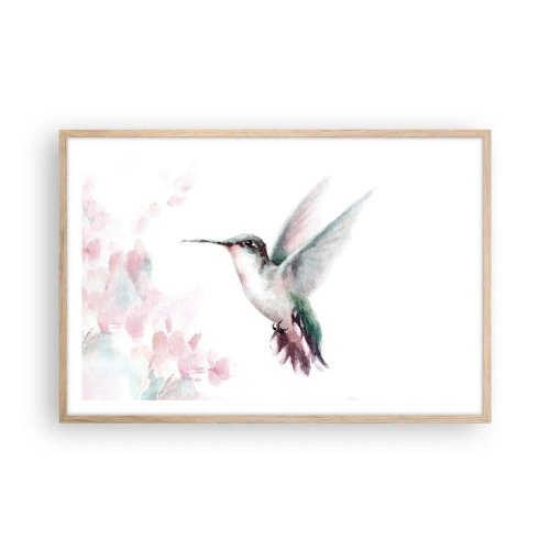 Poster in einem Rahmen aus heller Eiche - Im Flattern gehalten - 91x61 cm