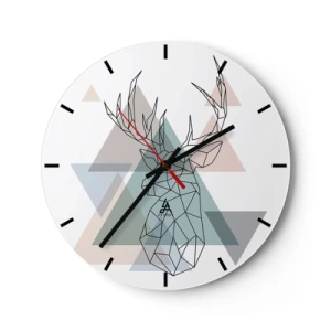 Wanduhr - Glasuhr - In einem geometrischen Wald - 40x40 cm