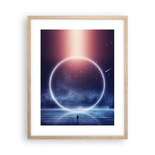 Poster in einem Rahmen aus heller Eiche - Sie sind schon da ... - 40x50 cm