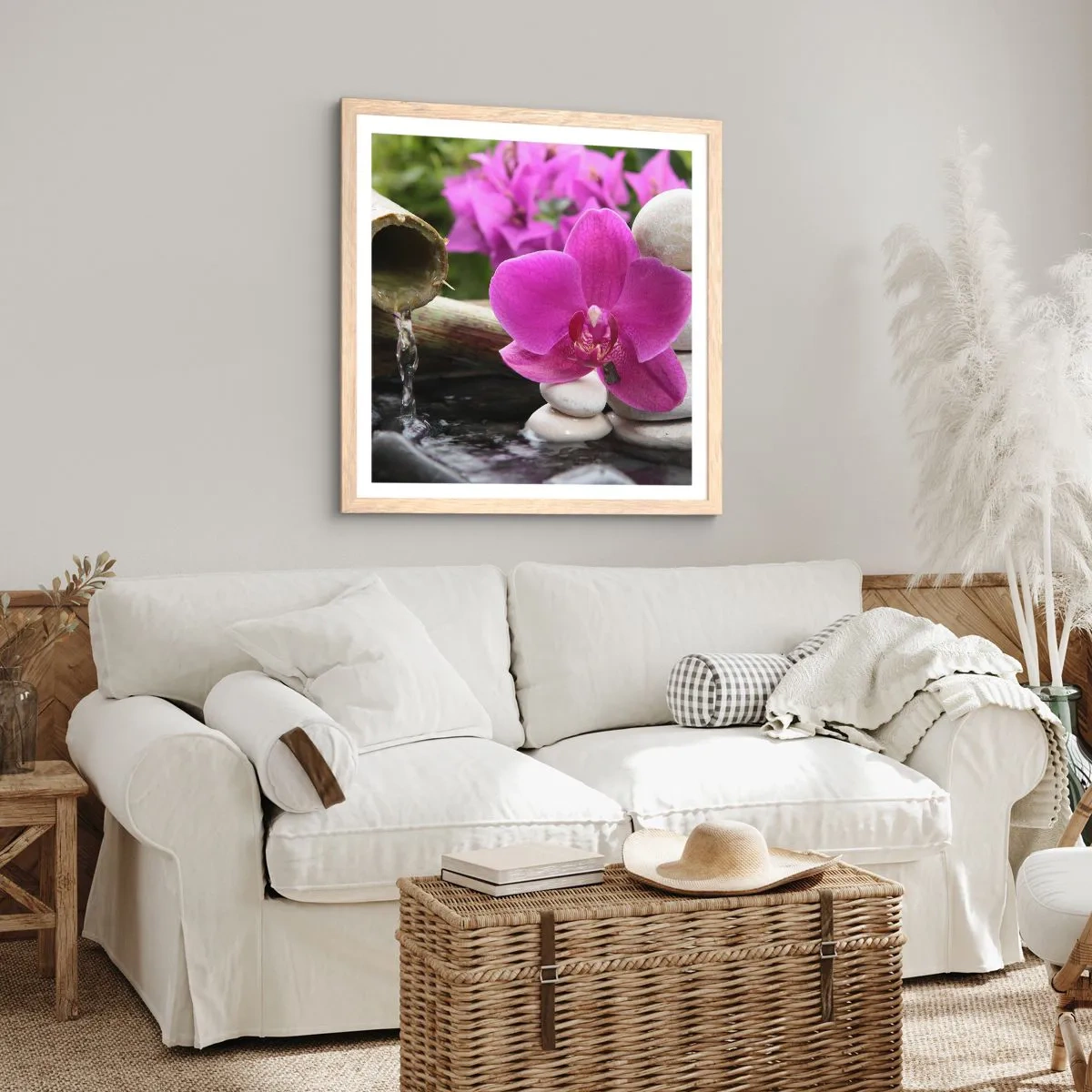 Poster in einem Rahmen aus heller Eiche - Du ruhst dich schon aus - 50x50 cm