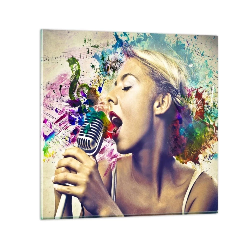 Glasbild - Bild auf glas - Malen Sie die Welt mit Ihrer Stimme - 30x30 cm