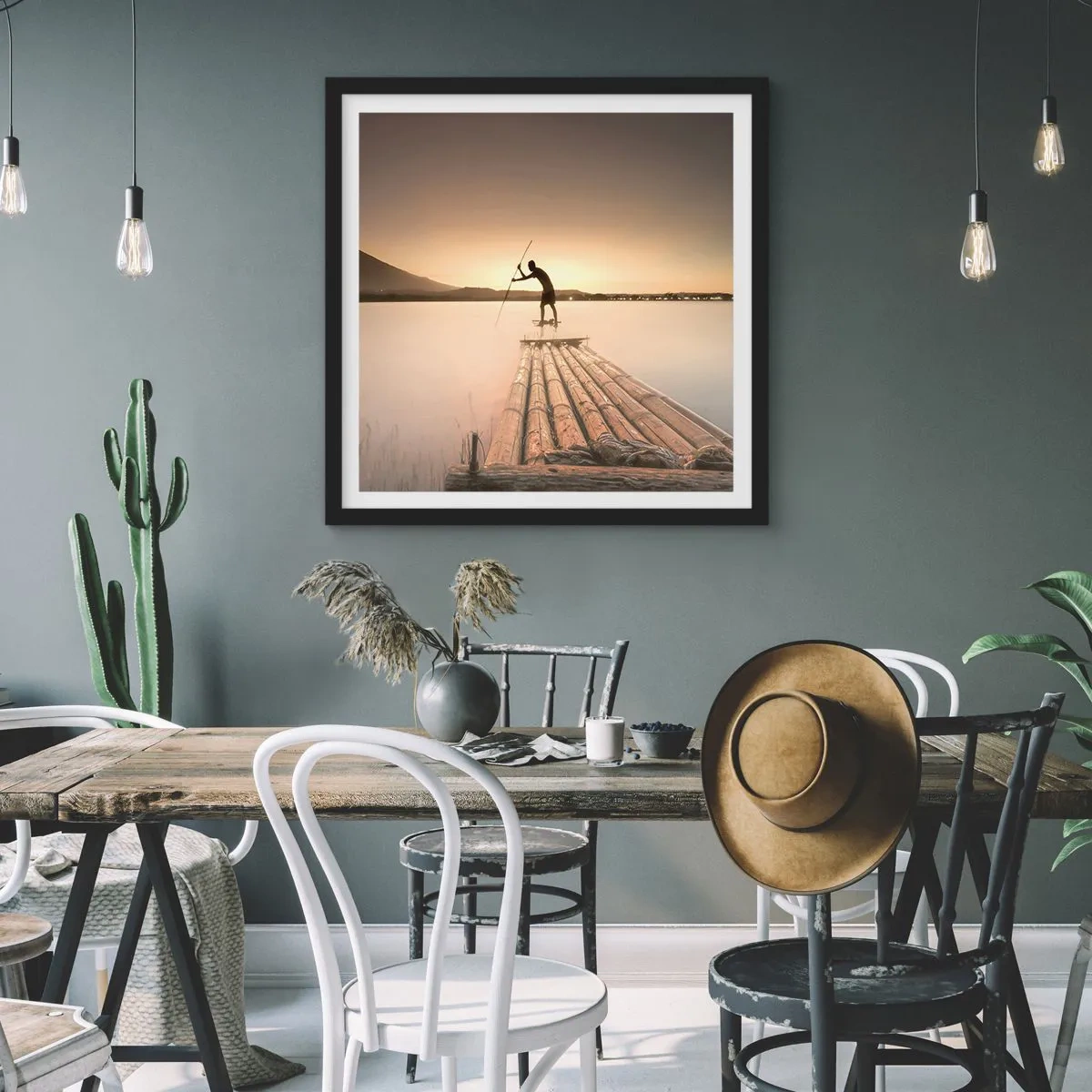 Poster in einem schwarzem Rahmen - Vor dem schlafen gehen - 30x30 cm