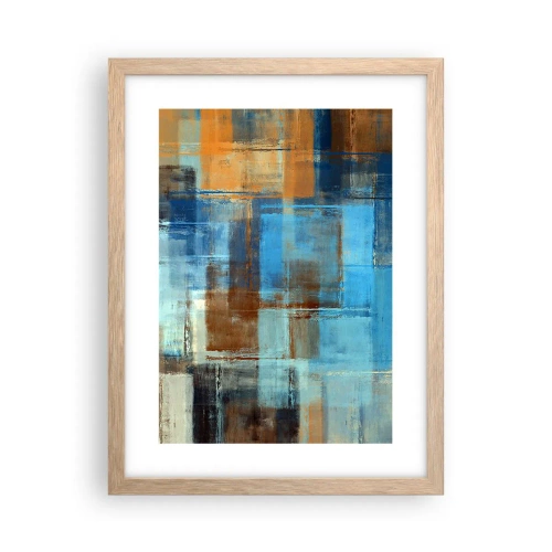 Poster in einem Rahmen aus heller Eiche - Durch den blauen Schleier - 30x40 cm