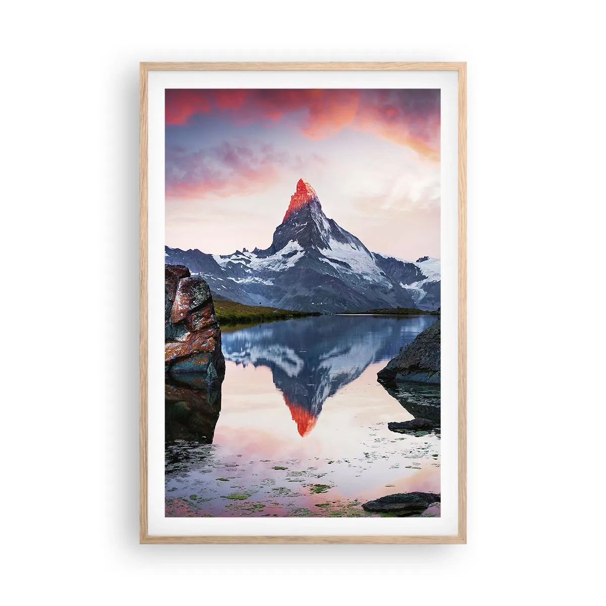 Poster in einem Rahmen aus heller Eiche - Das Herz der Berge ist heiß - 61x91 cm